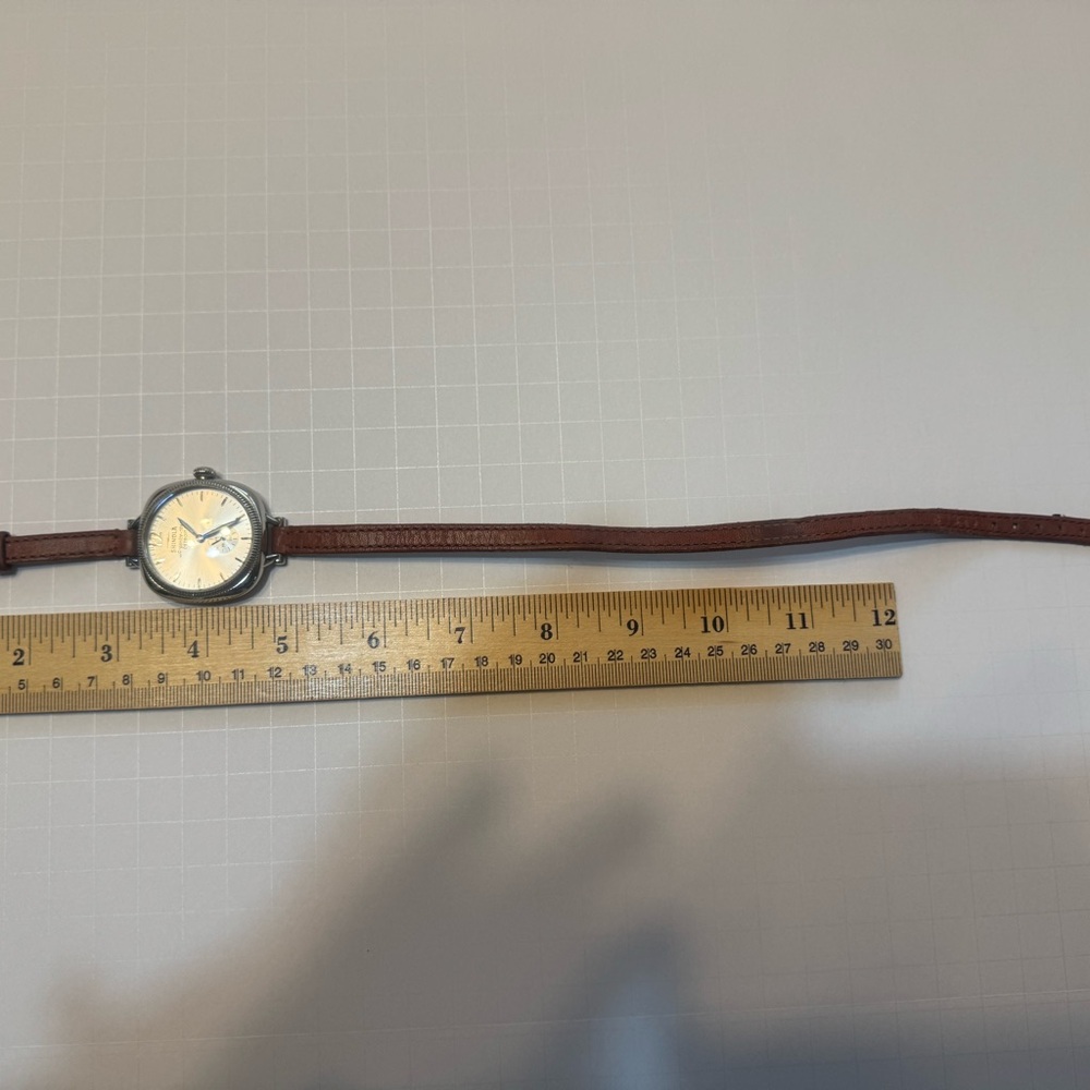 Shinola Cream Dial with Brown Leather Strap Watch - Picture 5 of 9